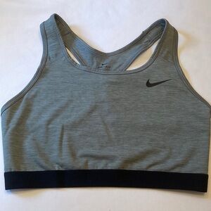 Nike Gray and Black Sports Bra with Racerback Design Size XL